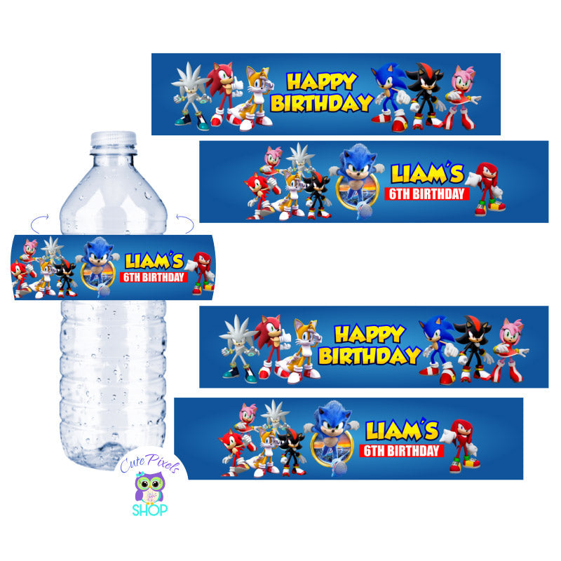 Sonic Water Bottle Labels, Personalized Labels ,Sonic the Movie, Sonic the  Hedgehog Water Bottle Labels, Sonic the Movie Labels – MAD Prints LLC.