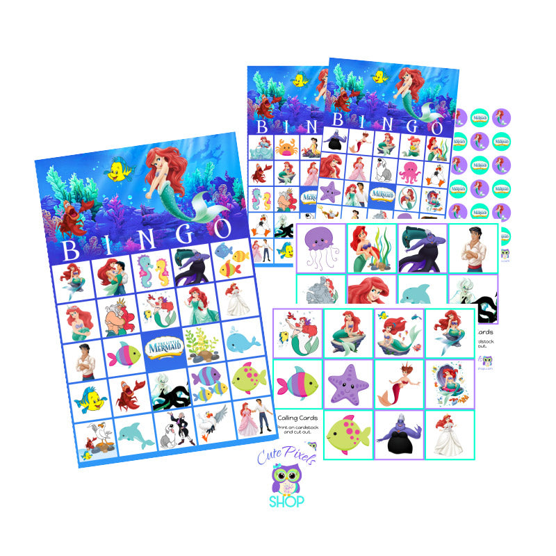 The Little Mermaid Bingo - Princess Lottery game – Cute Pixels Shop