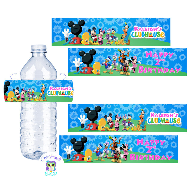 Personalized Minnie Mouse Water Bottle Label available at The Brat Shack