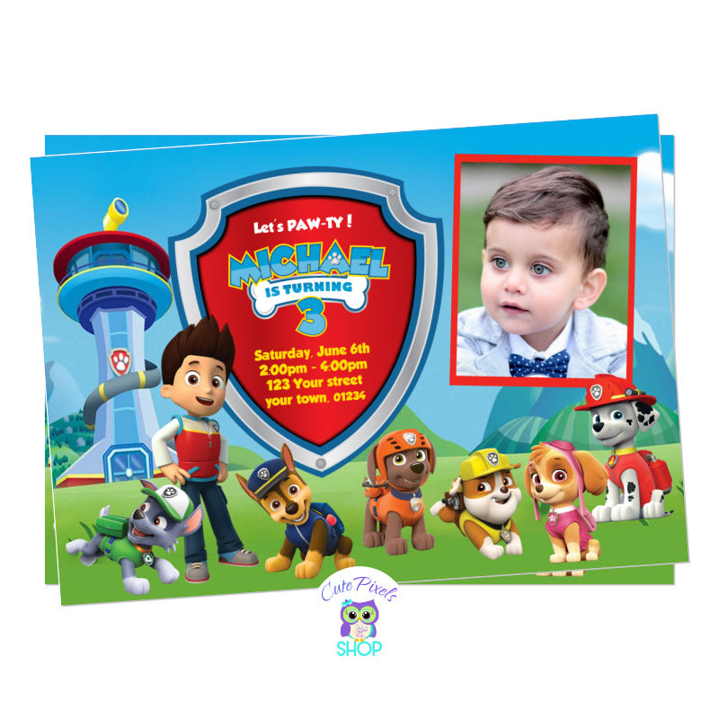 Paw Patrol Invitation - Paw Patrol Birthday – Cute Pixels Shop