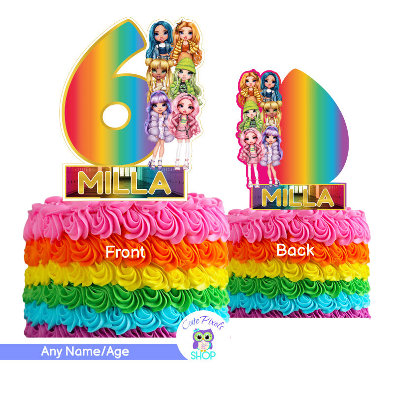 Rainbow High Dolls Cake Topper - Rainbow High Centerpiece