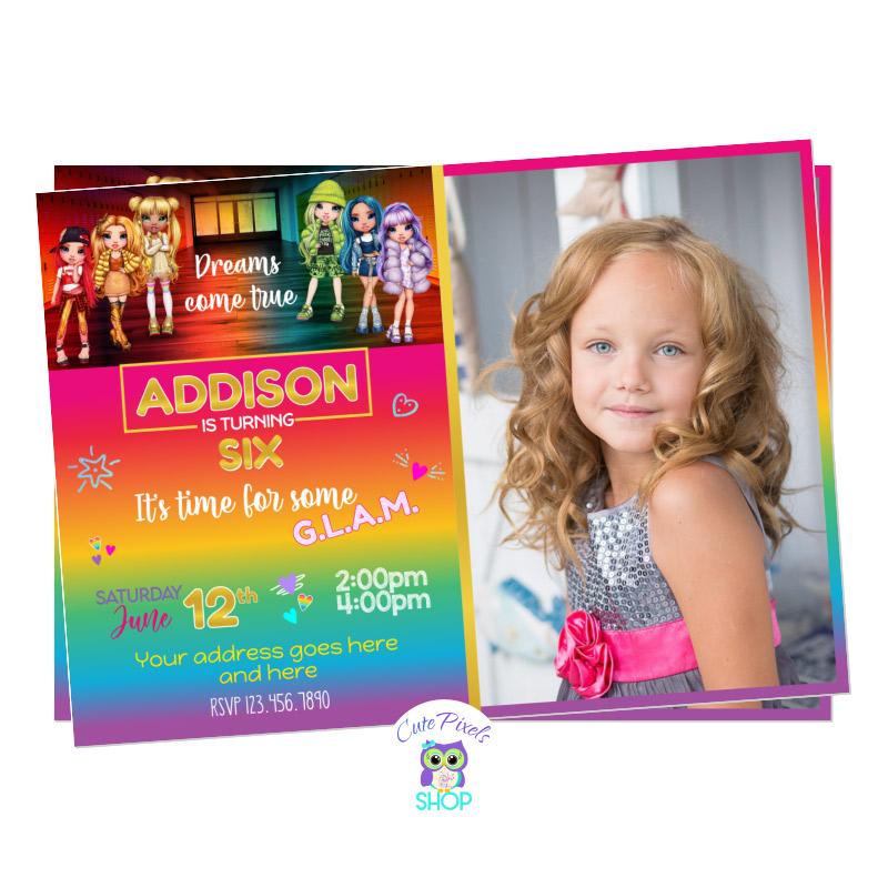 invitation rainbow high pour anniversaire dolls
