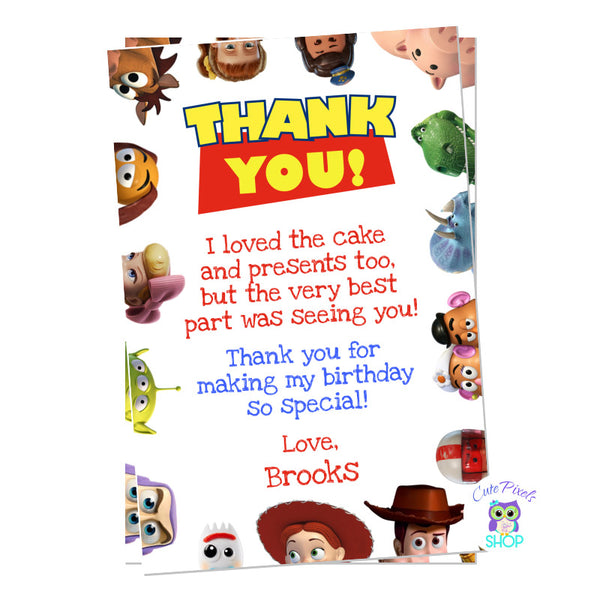 Toy Story Thank You Card - Toy Story Birthday