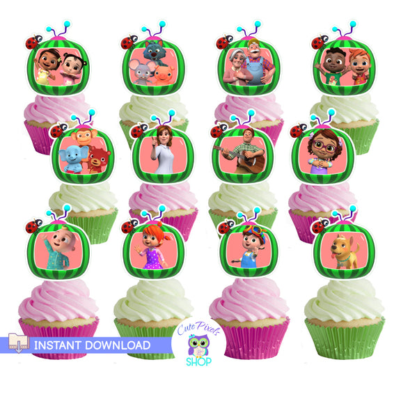 Cocomelon Cupcake Toppers - Cocomelon Cutouts – Cute Pixels Shop