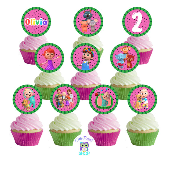 Cocomelon Cupcake Toppers - Cocomelon Round Toppers – Cute Pixels Shop