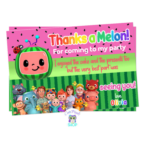 Cocomelon Thank You Card - Cocomelon Card – Cute Pixels Shop