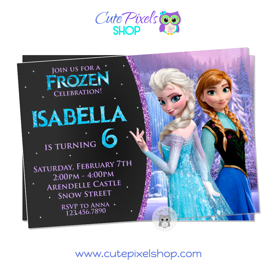 Disney Frozen Birthday Invitation - Style #01 – Cute Pixels Shop