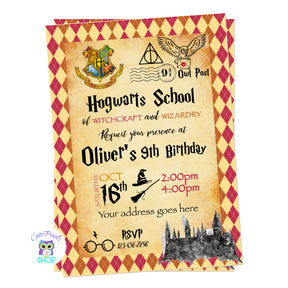 Harry Potter Invitation - Wizards and Witches Birthday – Cute Pixels Shop