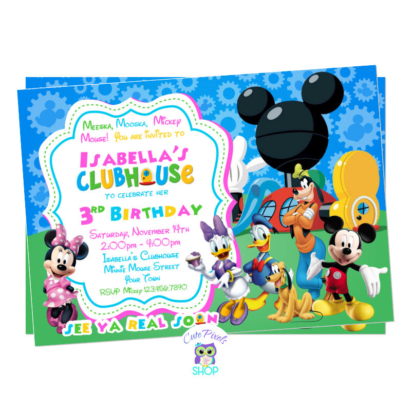 Mickey Mouse Birthday Invitation - Mickey Clubhouse – Cute Pixels Shop