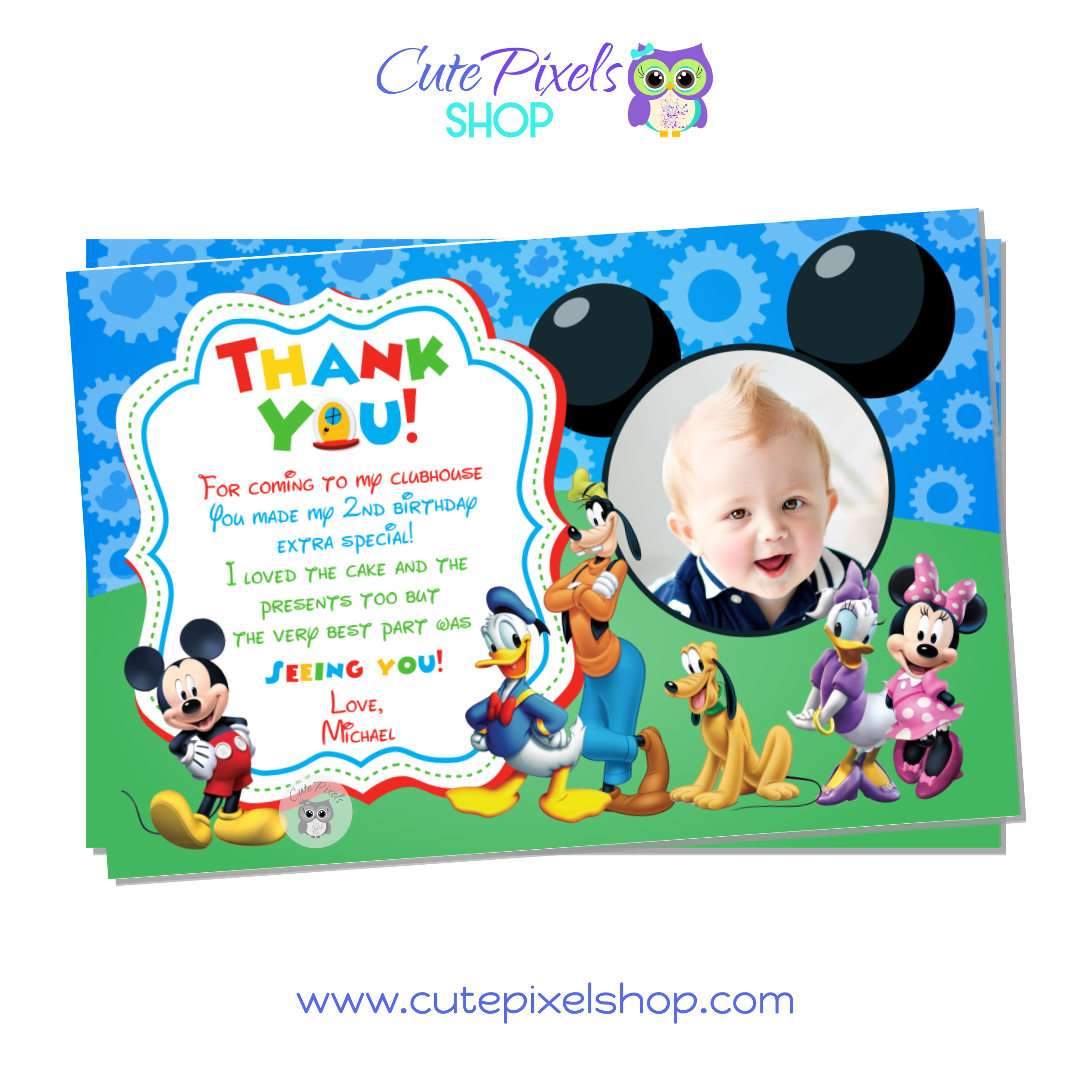 Mickey Mouse Thank You Card - Style #07 – Cute Pixels Shop