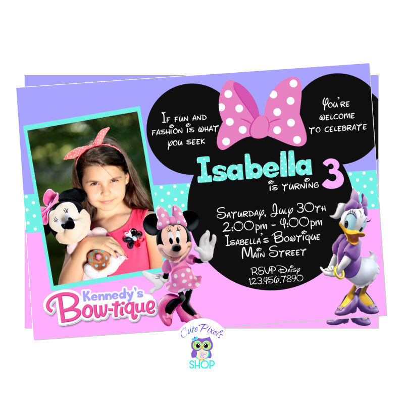 Minnie Bowtique Birthday Invitation Style 01 Cute Pixels Shop   Minnie Bows Invitation Bd331ce4 5cbe 46d4 B73f 5889a5edb9a9 