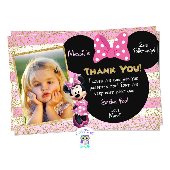 Minnie Mouse Birthday Invitation - Pink and – Cute Pixels Shop