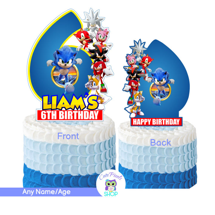 Sonic Cake Topper / Birthday Sonic / Sonic Birthday Party/ 