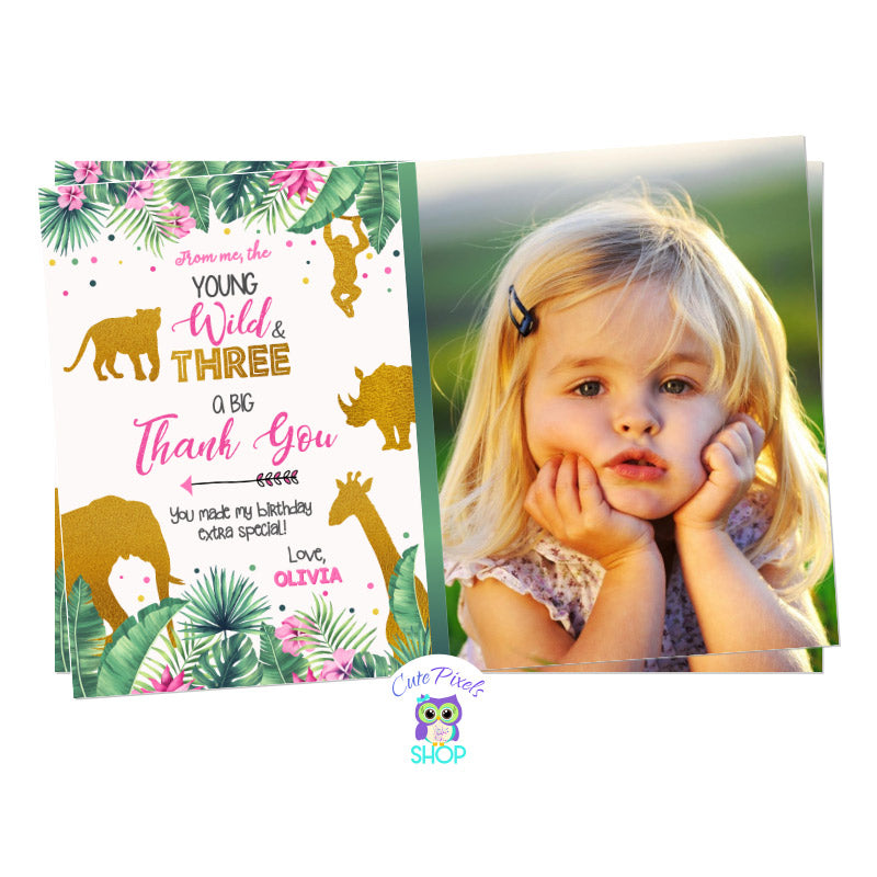 Young, Wild and Three Invitation - Third Birthday Invite – Cute Pixels Shop